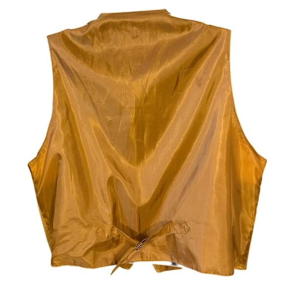 Vintage Property Cognac Suede Leather Vest Size XL Button Front Adjustable - Picture 2 of 7